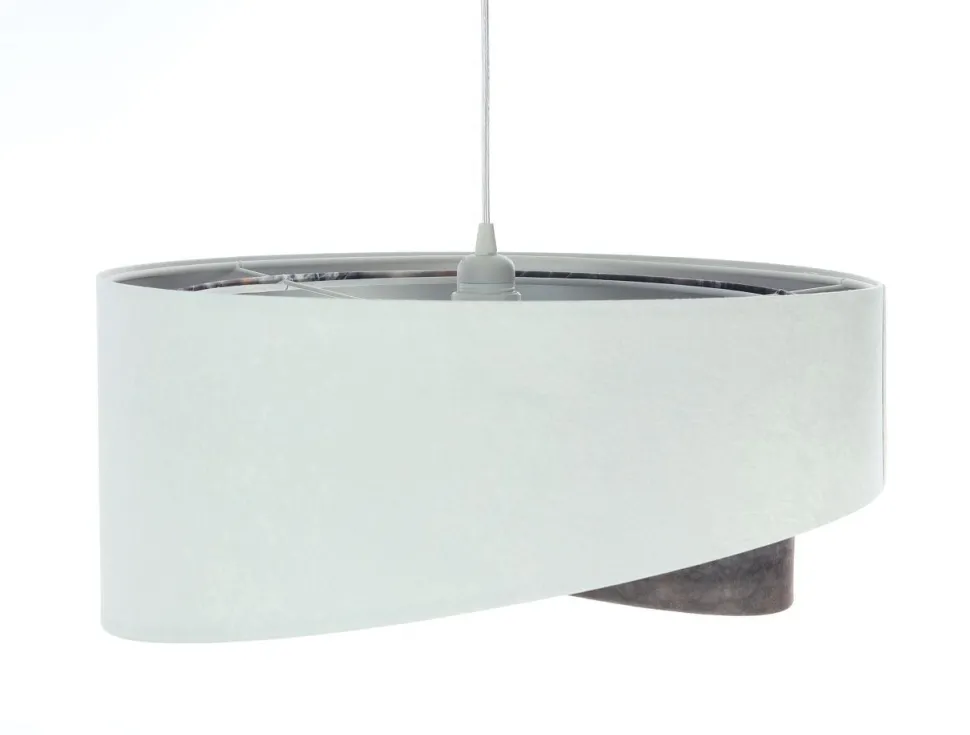 Pendelleuchte Wohnzimmer rund D: 50 cm Stoff Velours Optik