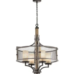 Premium Hängelampe Groß Ø61cm Eisen Stein Esstisch