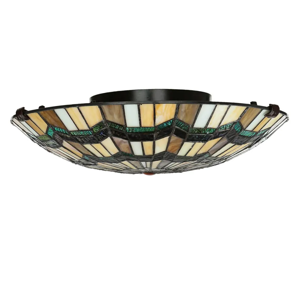 Premium Tiffany Lampe FARFALLA Buntglas rund Ø42cm