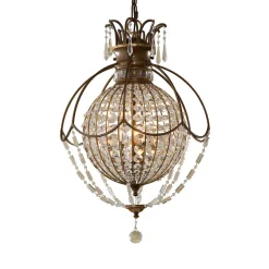 Prunkvolle Pendelleuchte NOBLES Kristall Schirm Ø46cm