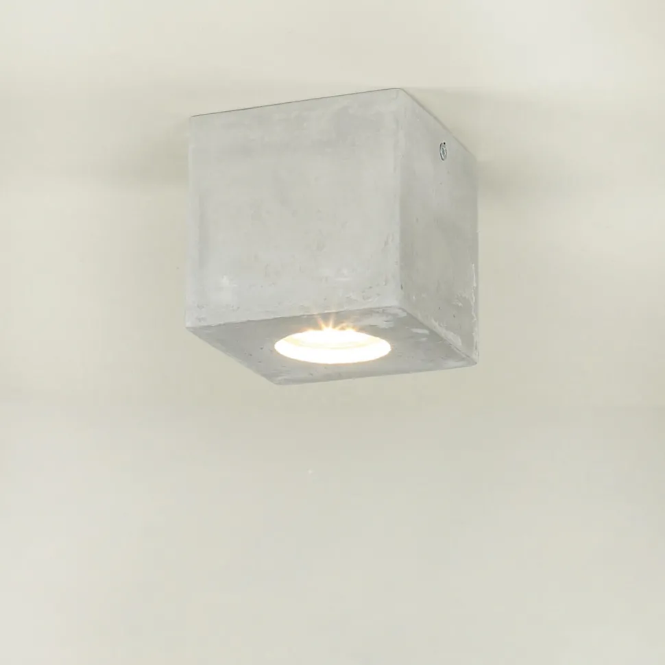 Quadratische Betonlampe Decke B:10cm klein GU10