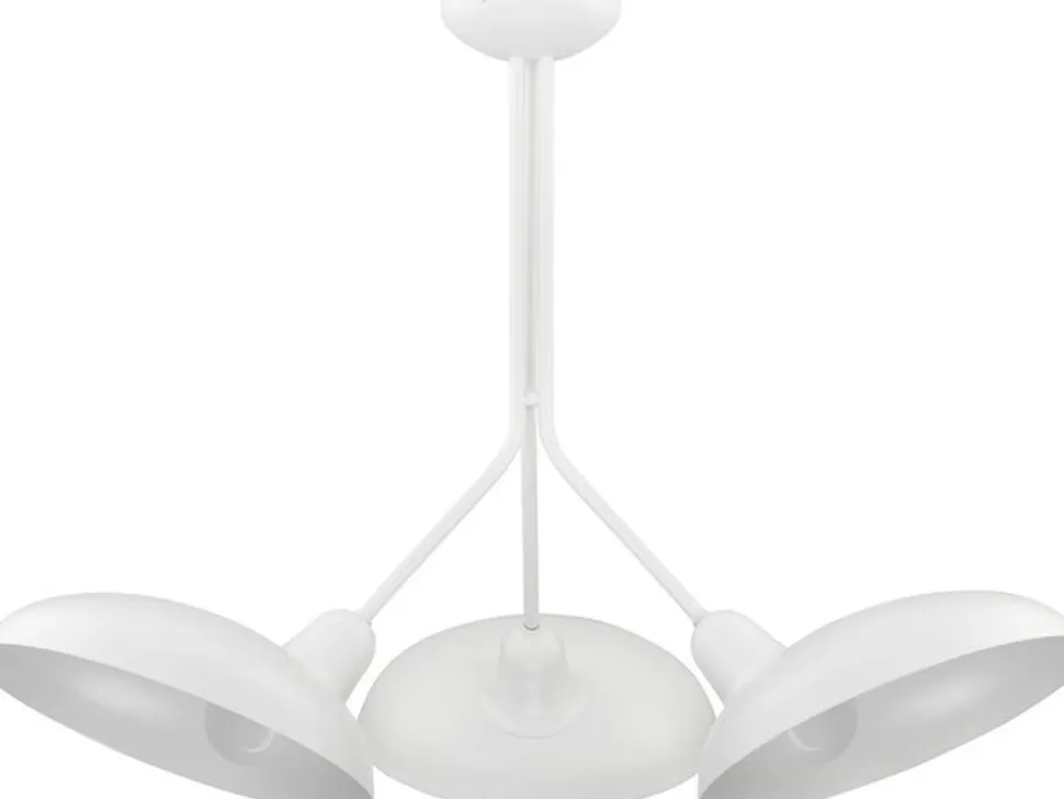 Retro Deckenleuchte 3-flammig Weiß Metall E27