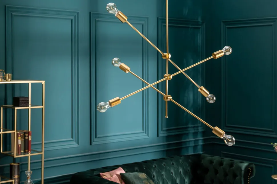 Retro Deckenleuchte verstellbar Metall E27 in Gold