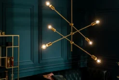 Retro Deckenleuchte verstellbar Metall E27 in Gold