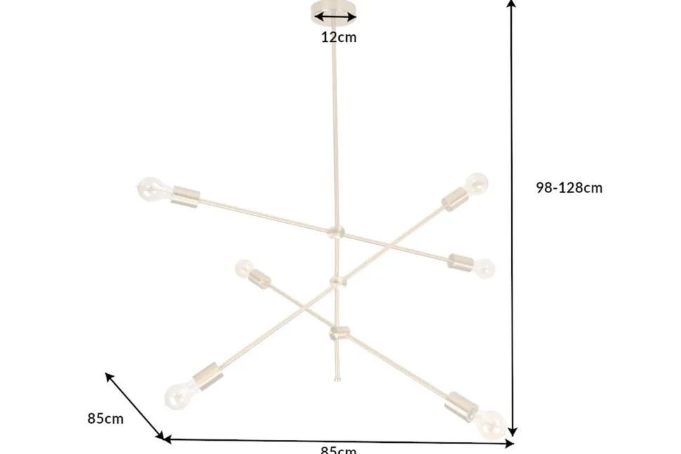 Retro Deckenleuchte verstellbar Metall E27 in Gold