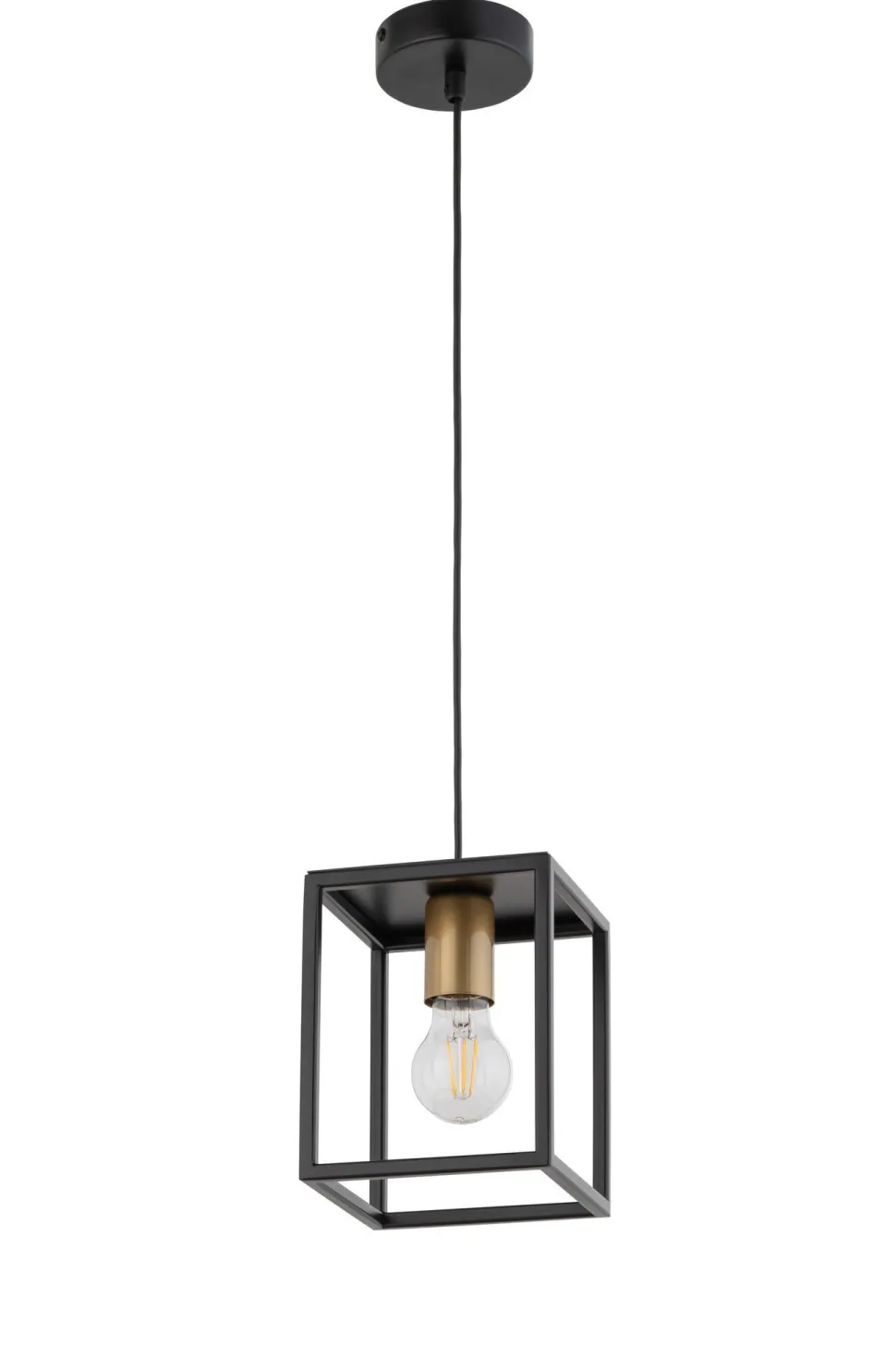 Retro Hängelampe Schwarz Gold bis 0,9 m hängend E27