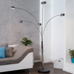 Retro Lampe Designerleuchte 200cm flexibel Silber