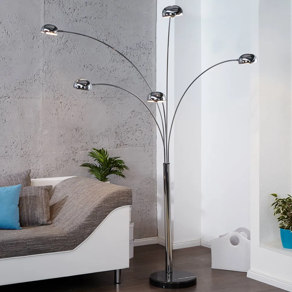 Retro Lampe Designerleuchte 200cm flexibel Silber