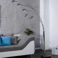 Retro Lampe Designerleuchte 200cm flexibel Silber