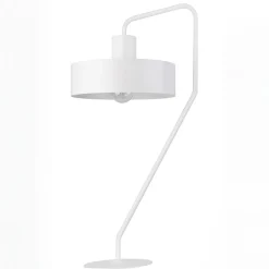 Retro Nachttischlampe Weiß Metall Lesen E27 61,5 cm