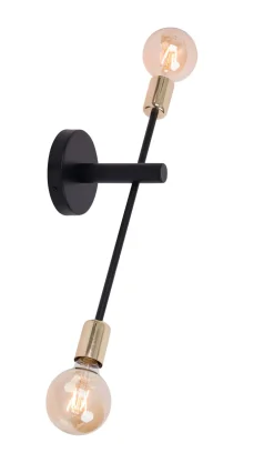 Retro Wandlampe Metall Gold Schwarz T:17 cm elegant