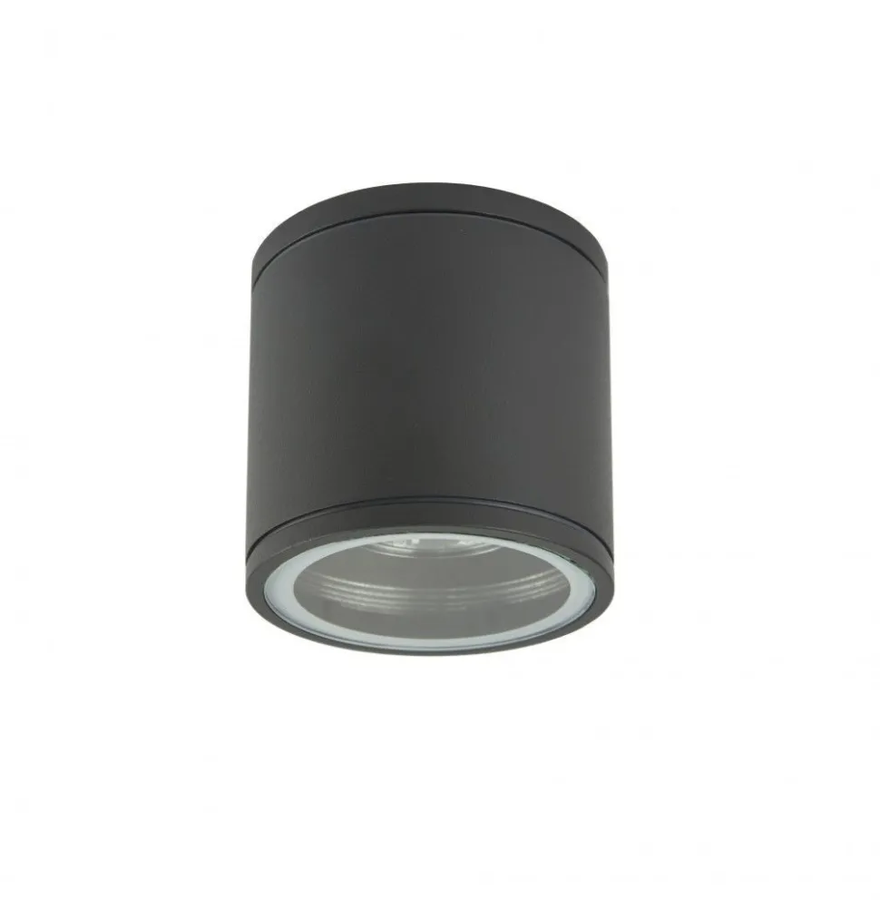 Runde Deckenlampe außen IP54 Ø9 cm Anthrazit GU10