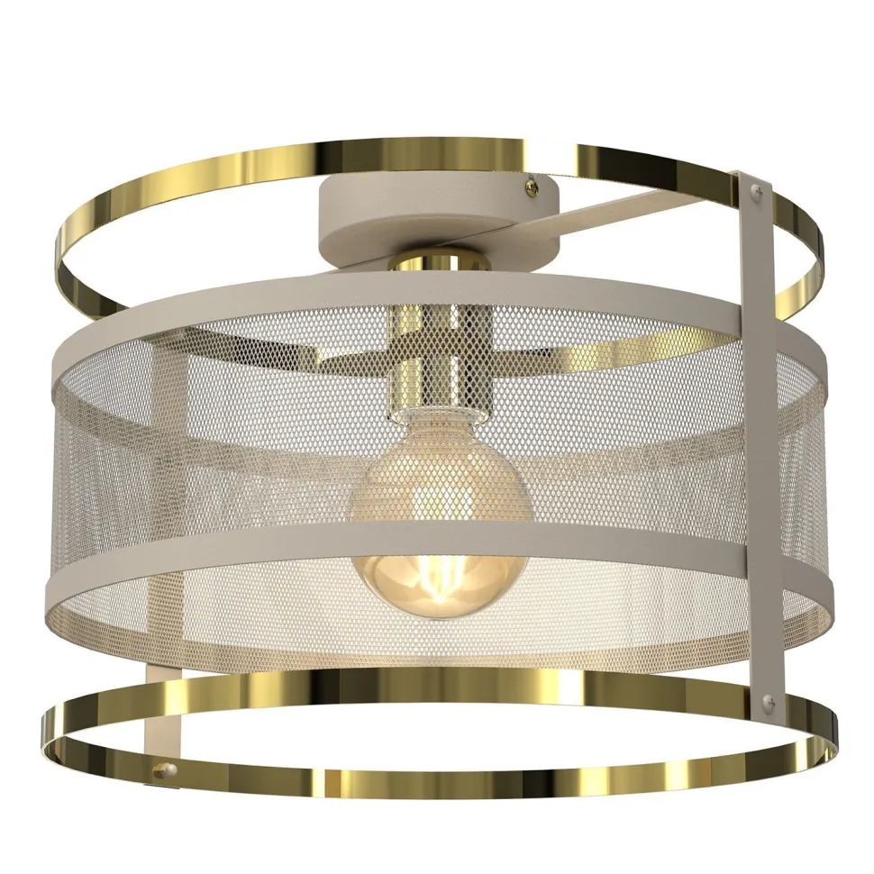 Runde Deckenlampe in Beige Gold Ø30 cm Loft stylisch