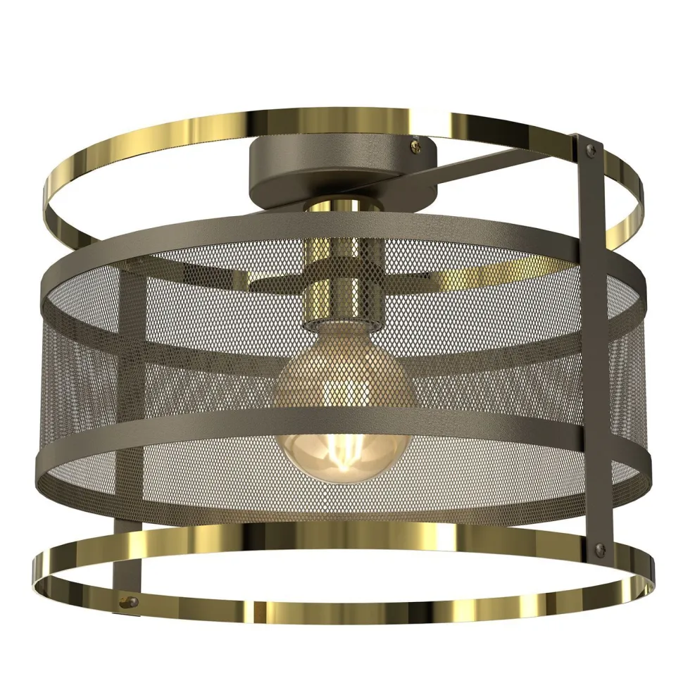 Runde Deckenlampe in Titanium Gold Ø30 cm Loft stylisch