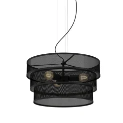 Runde Deckenlampe Metall Schwarz E27 Ø55 cm Industrial