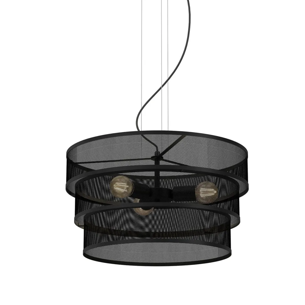 Runde Deckenlampe Metall Schwarz E27 Ø55 cm Industrial