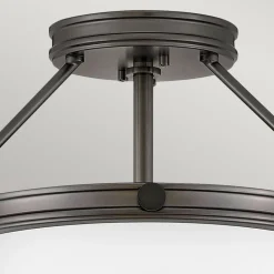 Runde Deckenlampe Metall Glas Ø 42 cm Schwarz Weiß 3x E14