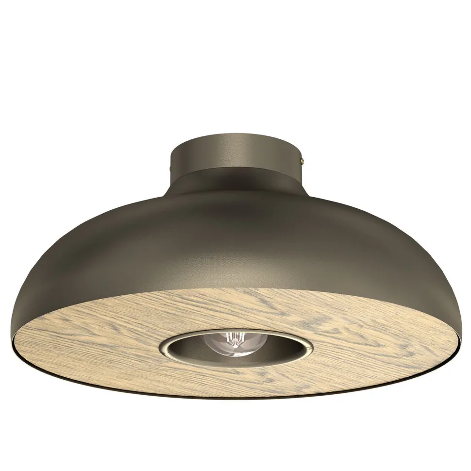 Runde Deckenlampe Metall Gold Natur Ø39 cm akzentuiert