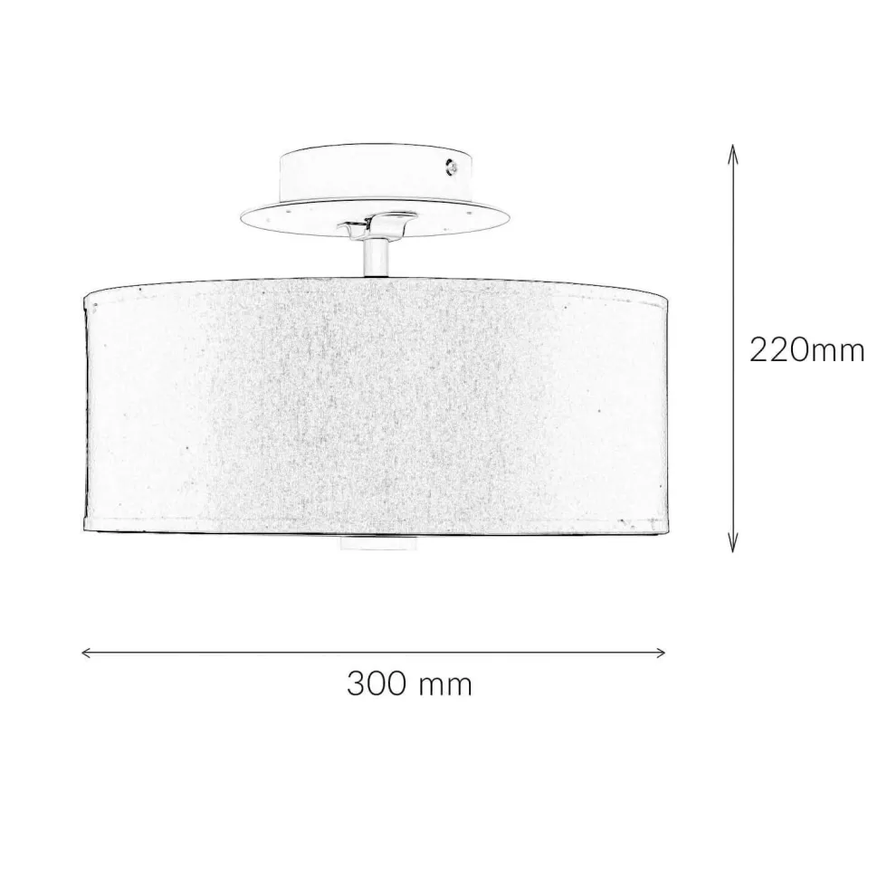 Runde Deckenlampe Schwarz Ø 30 cm blendarm Stoff Glas
