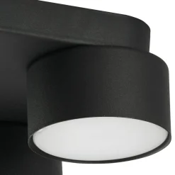 Runde Deckenlampe Schwarz Metall GX53 Ø22 cm