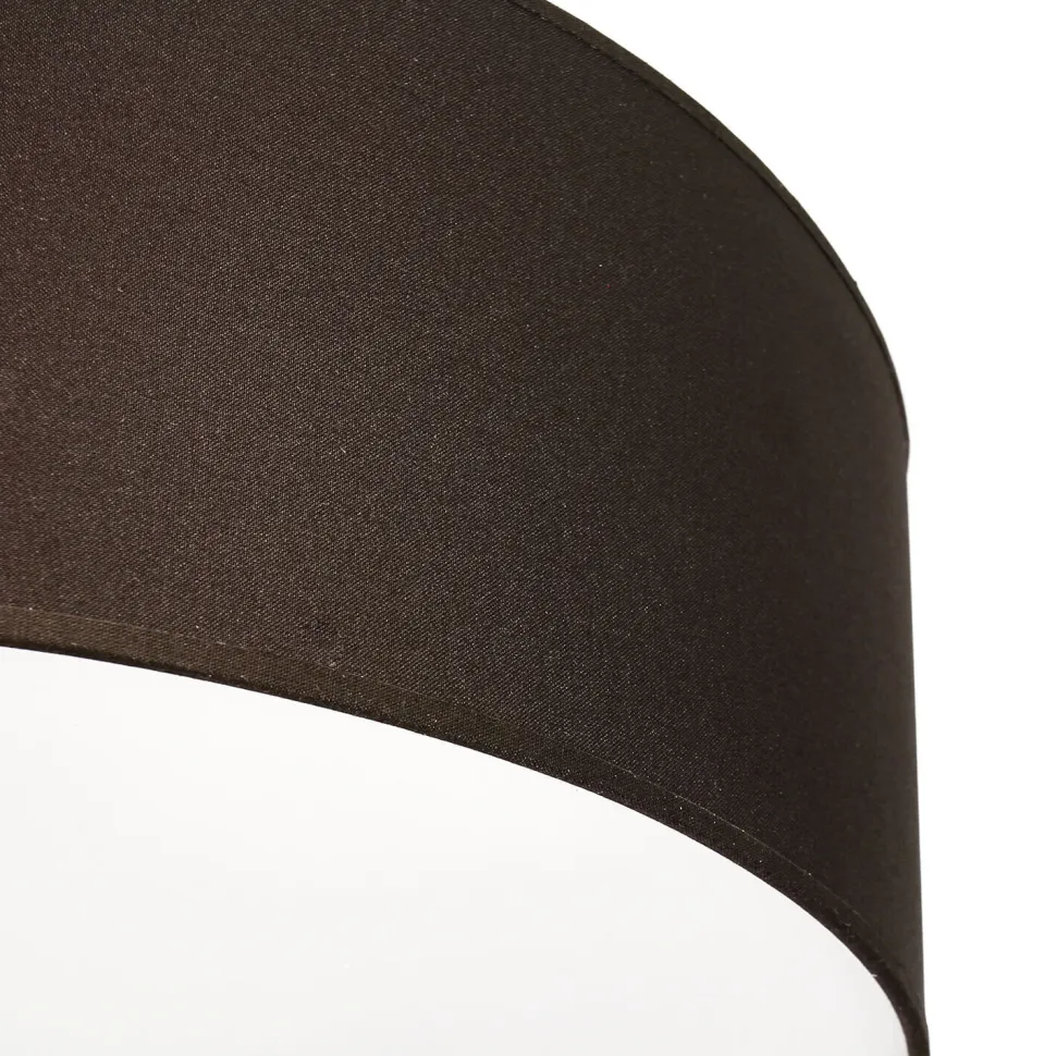 Runde Deckenlampe Stoff Ø50cm Braun blendarm