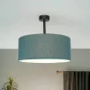 Runde Deckenlampe Stoffschirm in Petrol E27 Ø40 cm