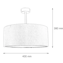 Runde Deckenlampe Stoffschirm in Petrol E27 Ø40 cm