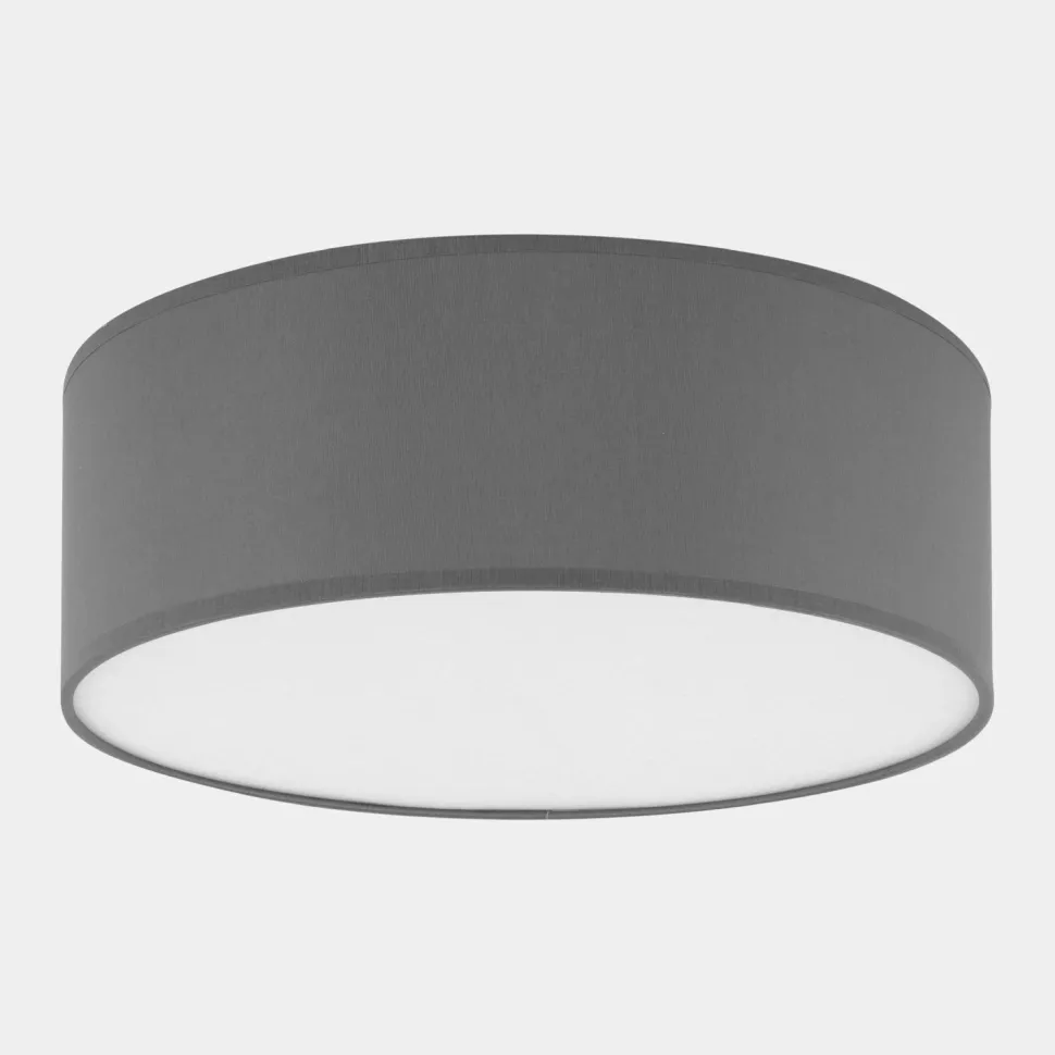 Runde Deckenleuchte Grau Stoff Ø 45 cm Wohnzimmer