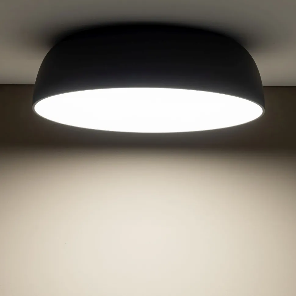 Runde Deckenleuchte Grau E27 Ø58 cm blendarm wohnlich