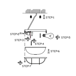 Runde Deckenleuchte Grau Riffelglas Metall E27 Bullauge