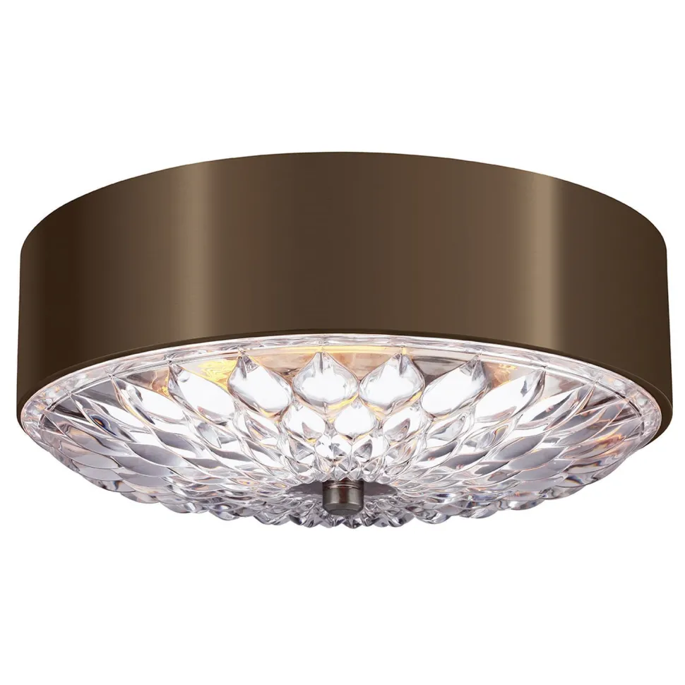 Runde Deckenleuchte Kristall Metall in Messing antik