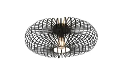 Runde Deckenleuchte Metall Schwarz E27 Ø50 cm Industrie