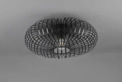 Runde Deckenleuchte Metall Schwarz E27 Ø50 cm Industrie