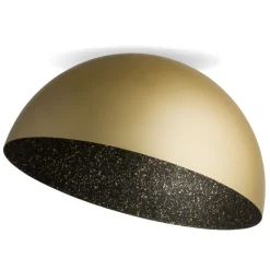 Runde Deckenleuchte Metall Schwarz Gold E27 Ø35 cm