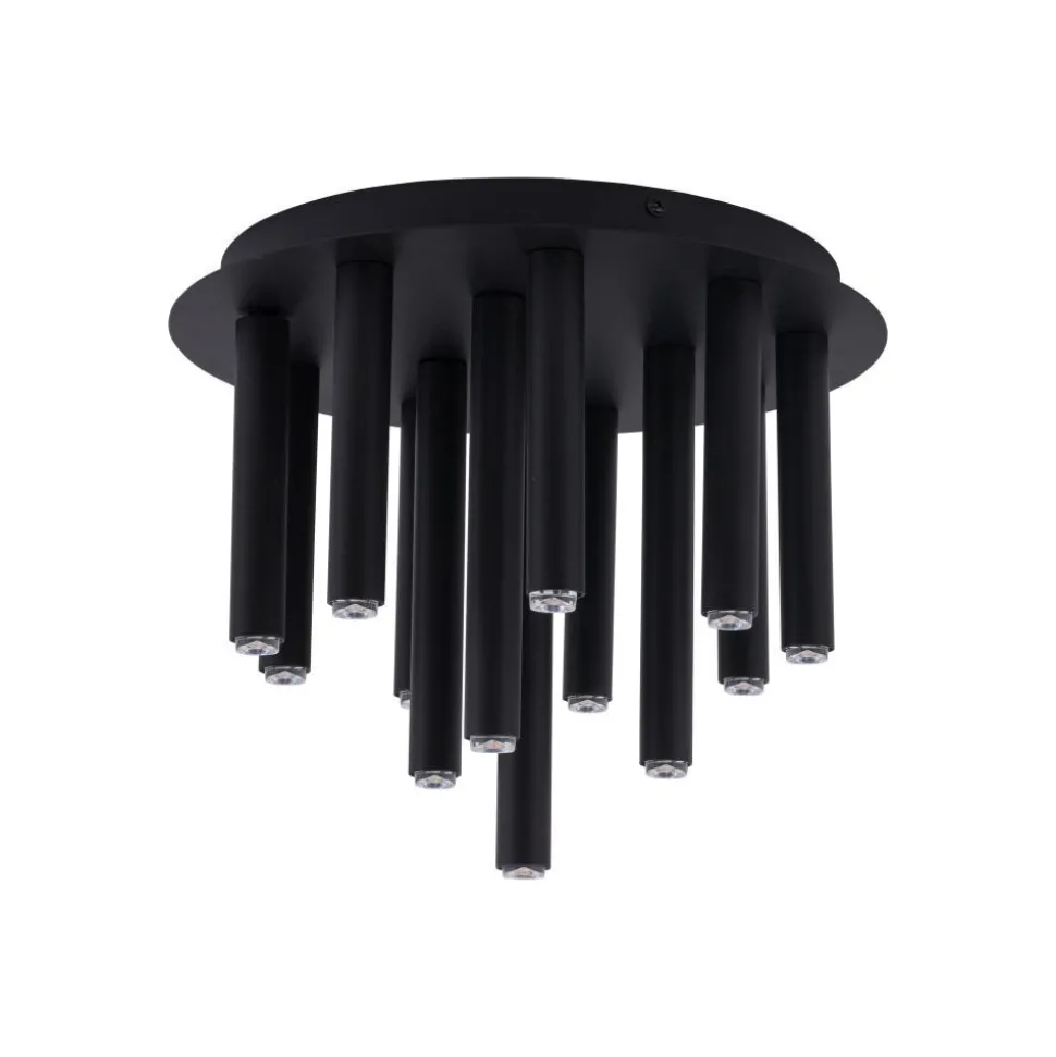 Runde Deckenleuchte Schwarz Loft Zylinder Ø34cm