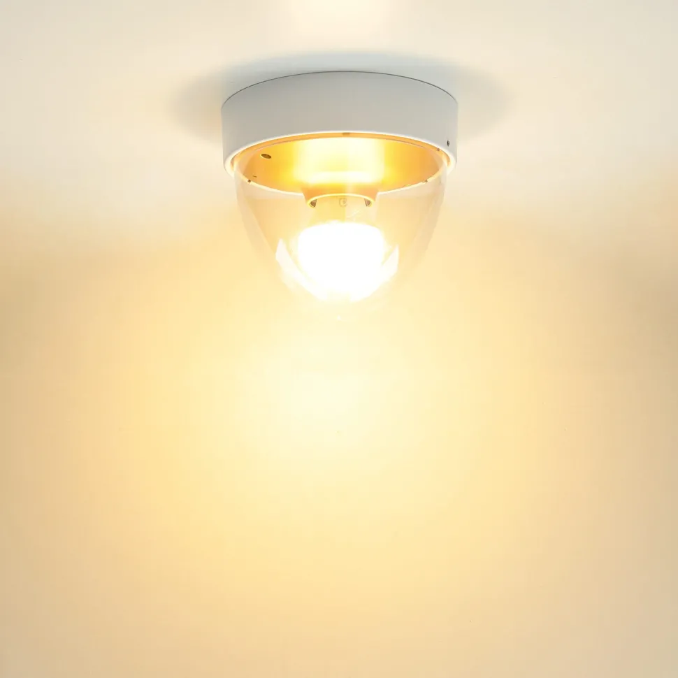 Runde Deckenleuchte Weiß Gold klein Ø18cm IP44 Modern