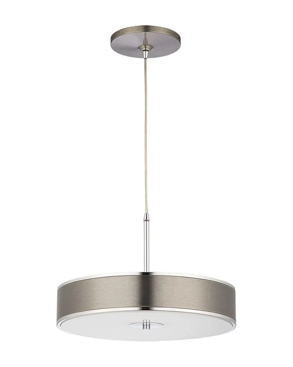 Runde Hängelampe in Silber Metall Ø40cm LORSAN