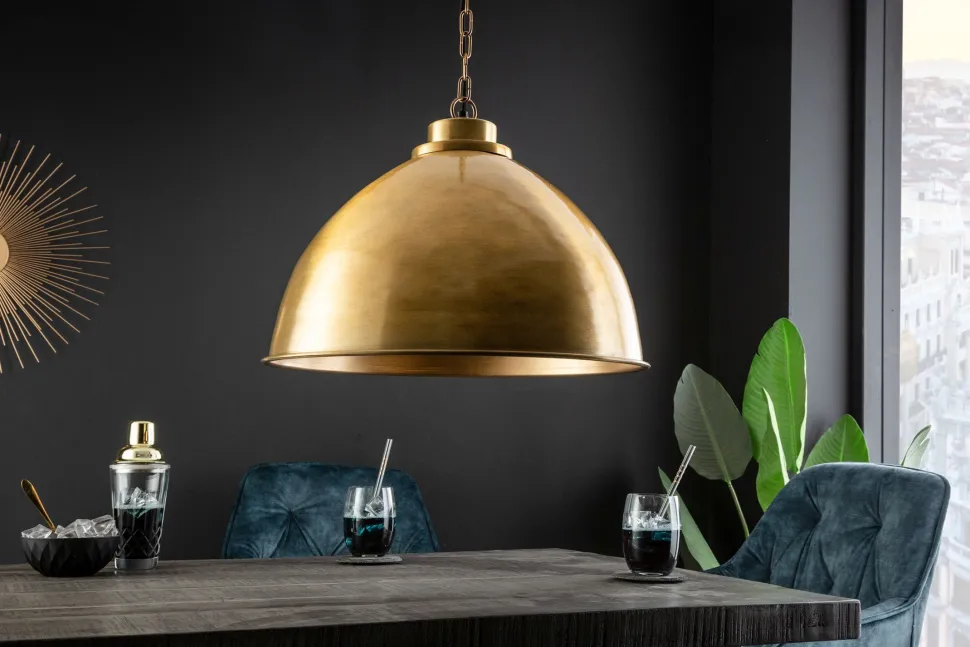 Runde Hängelampe Industrial Metall Ø43 cm E27 in Gold