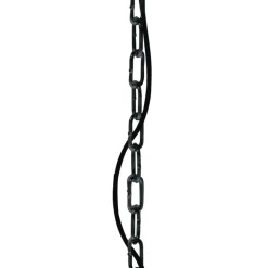 Runde Hängelampe Metall in Schwarz Gold 50 cm Modern