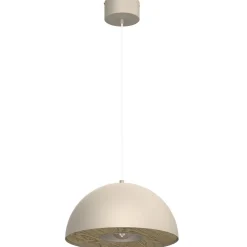Runde Hängelampe Metallschirm Beige Ø35 cm E27 Loft
