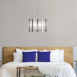 Runde Hängelampe Regenglas Metall E14 Ø39 cm Modern