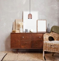 Runde Hängelampe Schwarz Cappuccino E27 Ø11 cm Loft