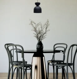 Runde Hängelampe Schwarz Metall E27 Ø17 cm Zeitlos