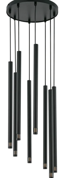 Runde Hängelampe Schwarz Metall G9 Ø30 cm Zylinder