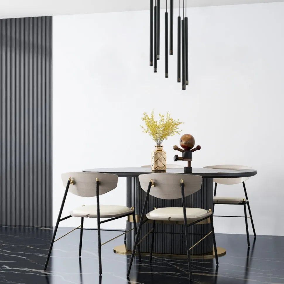 Runde Hängelampe Schwarz Metall G9 Ø30 cm Zylinder