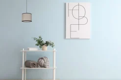 Runde Hängelampe Stoff Schwarz Beige E27 Ø20 cm Modern