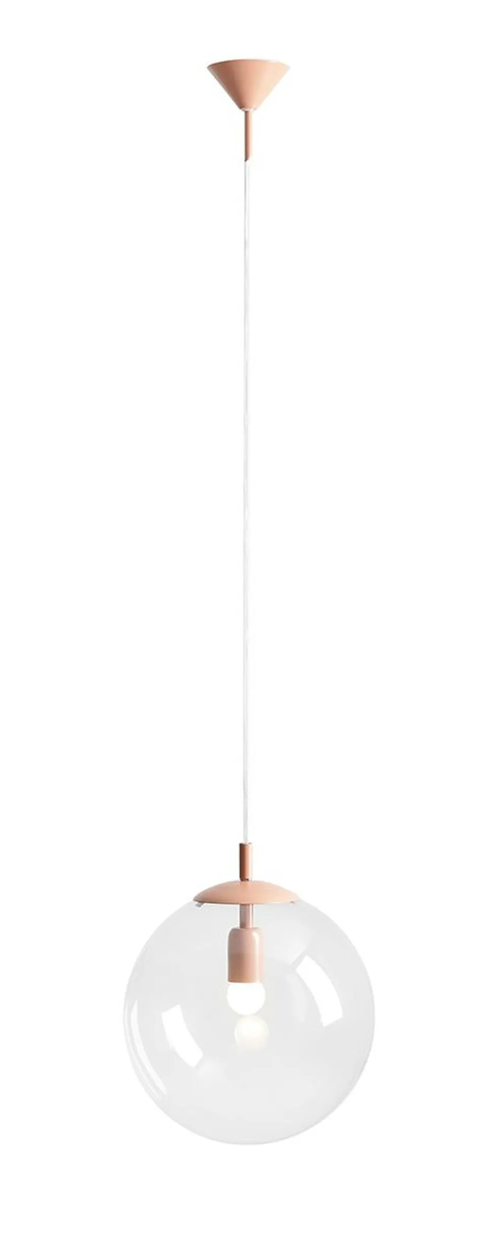 Runde Hängelampe Zartorange Klar E27 Ø30 cm dekorativ