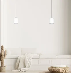 Runde Hängeleuchte Metall Schwarz Weiß E27 Ø11 cm Loft