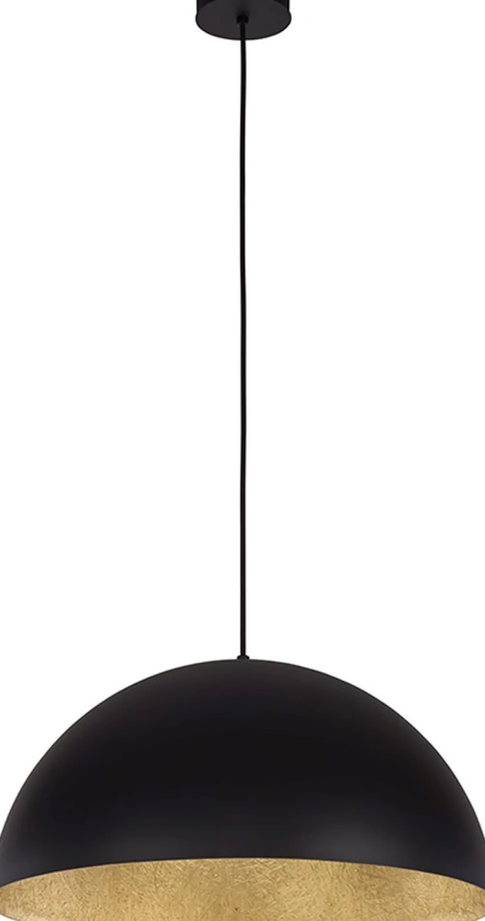 Runde Hängeleuchte Schwarz Gold Ferra