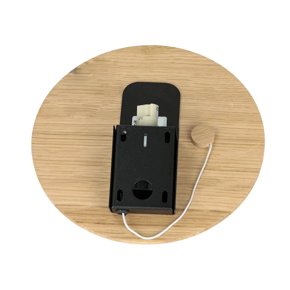 Runde Holz Wandlampe mit Schalter flach Modern